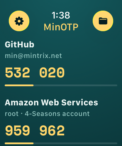 MinOTP on Apple Watch